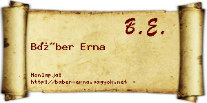 Báber Erna névjegykártya